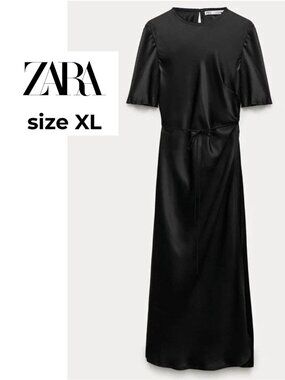 ZARA ZW COLLECTION SATIN WRAP DRESS